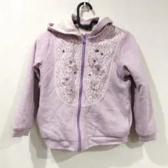 アナスイミニ 薄紫 フード付き パーカー 花 刺繍 ボアパーカー