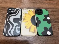 iPhone14ケース 3個セット　ひまわり・花柄・波模様　２４時間以内発送