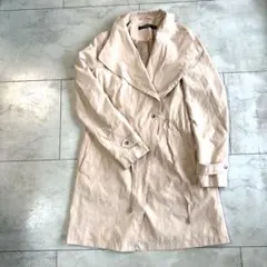 ラルフローレン 薄いピンクのダブルブレスト トレンチコート スプリングコート美品
