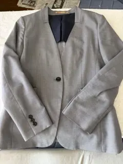 ノーカラージャケット グレー Lサイズのサムネイル