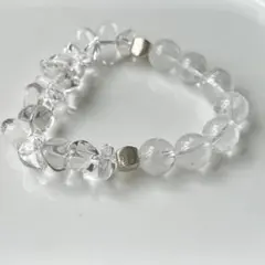 透明感！無垢水晶のブレスレット 9mm玉 内径16cm 磁石式 - メルカリ