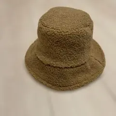 ベージュ ボア バケットハット