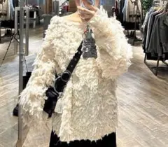 JEANASIS ジーナシス　ニット　アイボリー　5Gランダムループプルオーバー