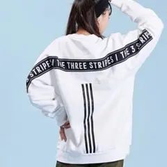 ☆アディダス☆クルーネック☆グラフィック☆スウェット☆裏起毛☆ホワイト☆男女兼用