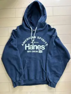 Hanes ヘインズ パーカー ネイビー L 裏起毛 アメカジ ロゴ
