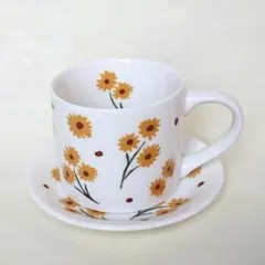 マタノアツコ カップ＆ソーサー 花柄 黒猫 小さめ