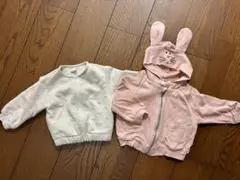 ベビーアウター　80センチ 女の子　パーカー　フード付