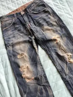 送料込み★EDWINブルートリップ503ダメージ仕様ダメージデニムsize32
