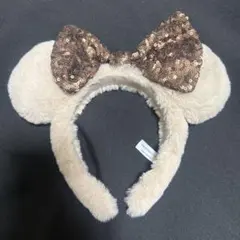ミニーカチューシャ　ファー・リボンスパンコール