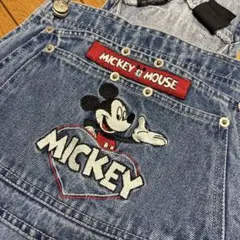 ！値下げ！MICKEY MOUSE 刺繍デニムオーバーオール Mサイズ