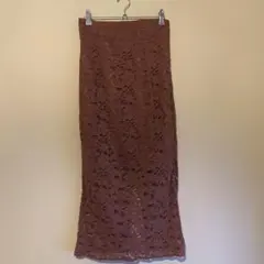 NOBLE⭐︎ブラウン レース タイトスカート