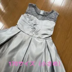 シルバー 花刺繍 ノースリーブドレス