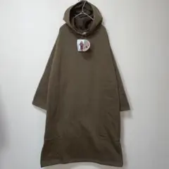 新品　裏起毛　ロングカットソーワンピース　スウェットワンピース　薄手　LL