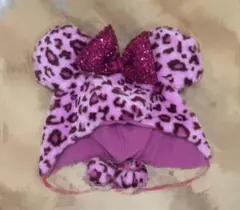 Disney ヒョウ柄　ファンキャップ　ピンク