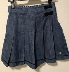 ポンポネット　デニム　プリーツスカートキュロット