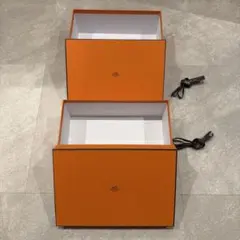 ［新品 匿名配送 送料込み］HERMES 靴 空箱 リボン2つずつ セット