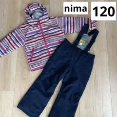 ニーマ　女の子　スノーウェア　上下セット　ピンク　紺　120 雪　調節