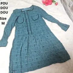 【かわいい⭐POU DOU DOU】緑　総柄ワンピース　サイズMのサムネイル