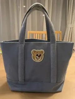 ラブラリーバイフェイラー　オールドテディワッペントートバッグ　L ライトブルー