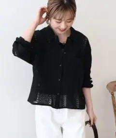 新品未使用　AMERICAN HOLIC Wポケットレースシャツ Mサイズ