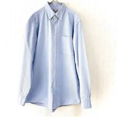 ユニクロオックスフォードシャツ長袖ブルー定番ライトブルー ボタンダウンシャツ