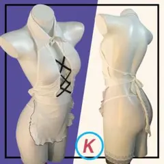 セクシーコスプレ　メイド服　可愛い　裸エプロン　ワンピース　オープンバック　K