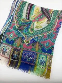 ETRO ペイズリー柄 ストール ウール シルク aq12681 - メルカリ