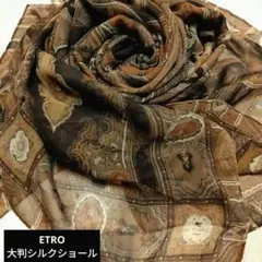 エトロ♡シフォン♡大判ショール♡シルク♡ヴィンテージ エトロ シルク100% 大判ショール - メルカリ