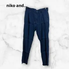 ニコアンド　イージーパンツ　【Ｌ】 ダークブルー リネンレーヨン