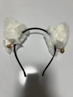 猫耳カチューシャ リボンと鈴付き