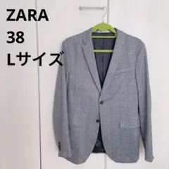 【美品】ZARA グレー テーラードジャケット Lサイズ