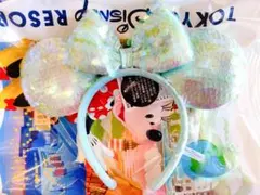 ディズニー カチューシャ スパンコール アリエル モチーフ シーブルー②