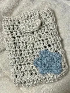 ハンドメイド 編み物 ブックカバー ポーチ 文庫本サイズ