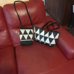 幾何学模様手作りバッグ