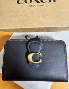 ラスト1点 新品未使用COACHコーチ 折り財布 タビーミディアム ブラック箱付