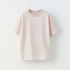 sale990 ⇊ 【130】ザラキッズ ボーダーTシャツ ピンク