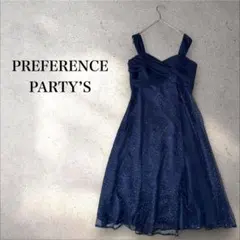新品特価 定価63000円 パーティードレス チュール ラメ ビジュー ネイビー