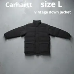 希少 カーハート ダウンジャケット ブラック　90s Lサイズ 刺繍 ヌプシ