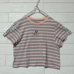 【ムラスポ限定】ROXY ロキシー クロップド丈 ボーダーTシャツ 袖ロゴ Mのサムネイル