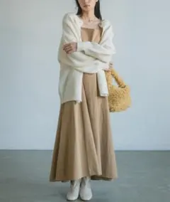 VANNIE U キャミワンピース ベージュ ロング丈