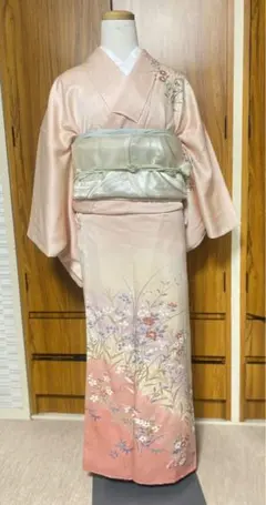 4点セット 訪問着 花柄　袋帯　帯締め　帯揚げ　入学式　お宮参り　七五三