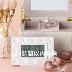 Francfranc アビスコ 電波デジタルクロック ピンク 置き時計