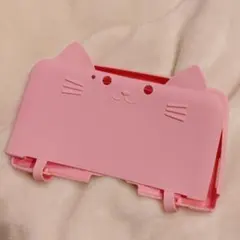 任天堂3DSLLシリコンカバー　ピンク猫
