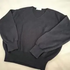 OPAQUE.CLIP コットン混 Vネック長袖ニット 春ニット