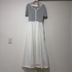 MISCH MASCH ミッシュマッシュ 半袖ロングワンピース グレー サイズF