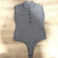 ZARA ストライプ ノースリーブ ボディスーツ S