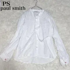 PS paul smith ブラウス シャツ ボウタイ 総柄 ホワイト