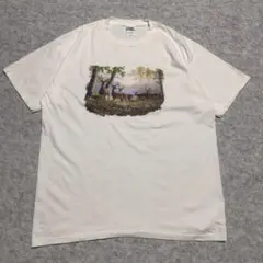 anvil アンビル　アニマル　Tシャツ　鹿　シカ 自然　アート　白　ys20