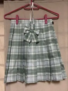 スカートとリボンセット なんちゃって制服グリーン