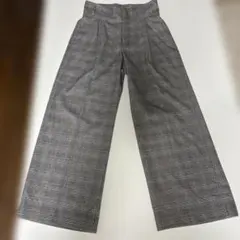グリーンレーベルリラクシング チェック柄ワイドパンツ 36